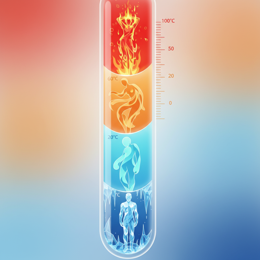 감정 온도 스펙트럼 — 뜨거움에서 차가움까지